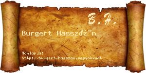 Burgert Hasszán névjegykártya